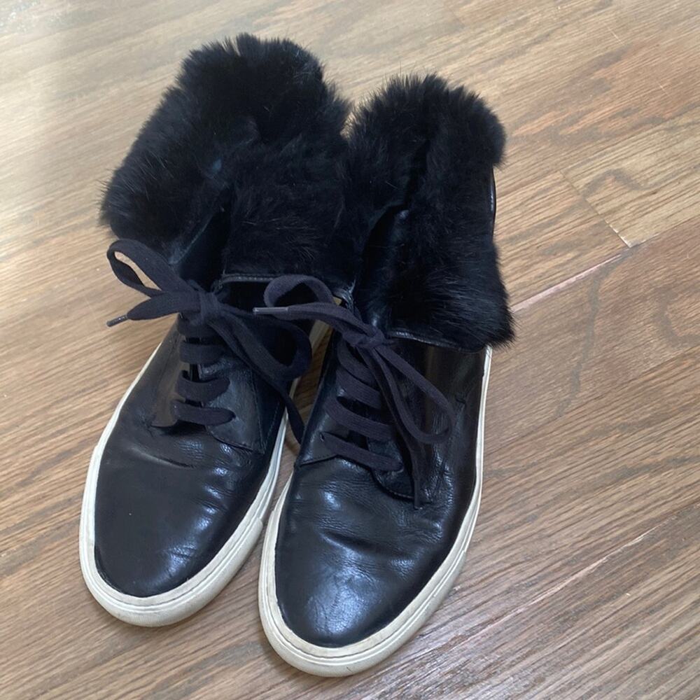 Vince Nyack Fur Trim High Top Sneaker
